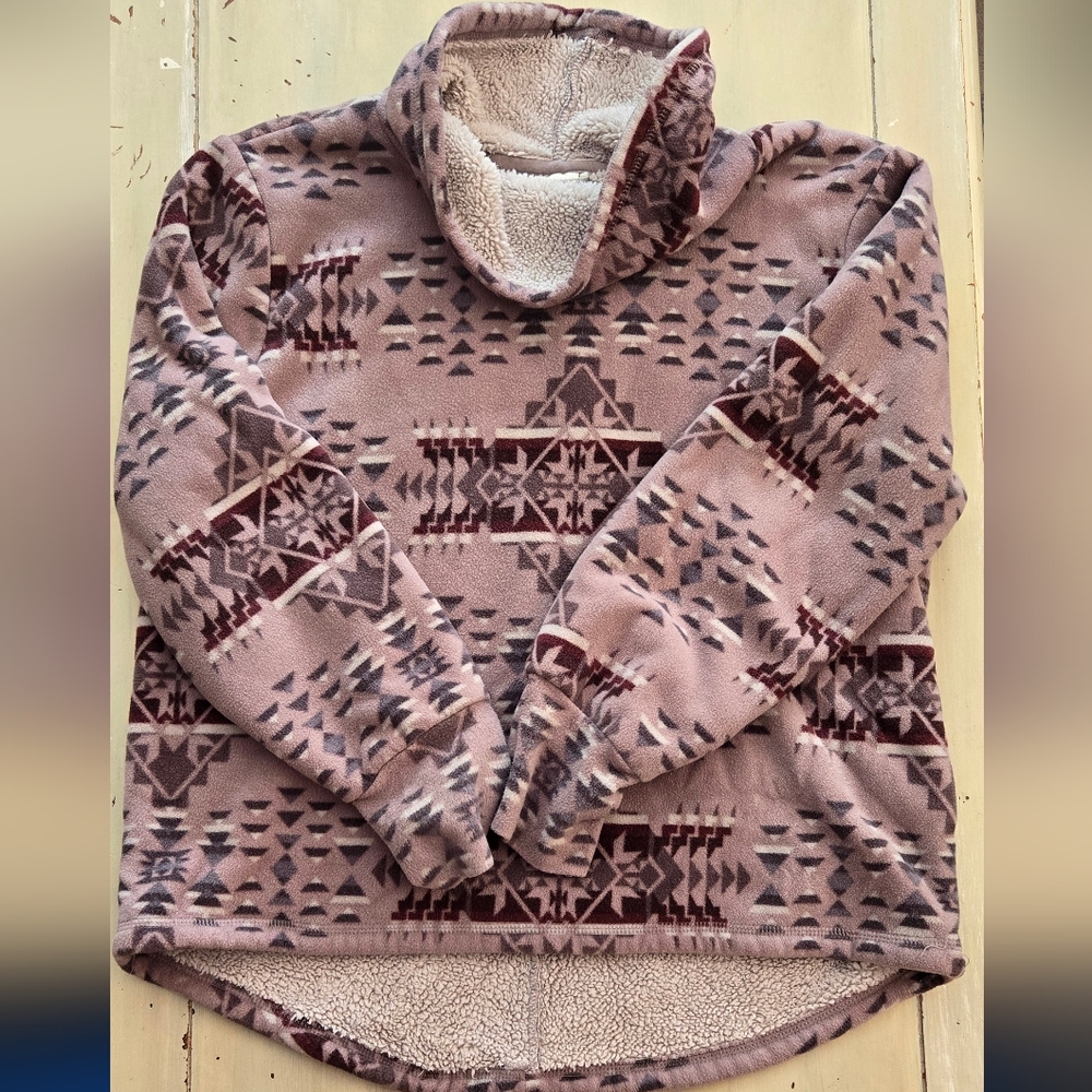 Fleece cowl neck sweatshirt